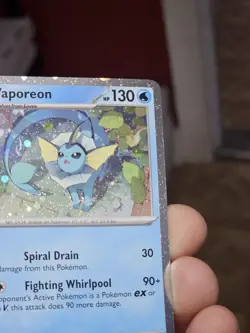 Pokemon Vaporeon SVP 168 Cosmos Holo Black Star Promo Double Swirl!! NM - Image 2