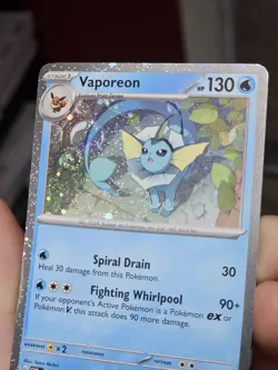 Pokemon Vaporeon SVP 168 Cosmos Holo Black Star Promo Double Swirl!! NM - Image 3