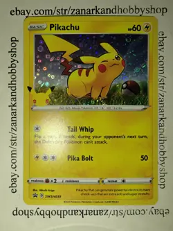 Pokemon Pikachu SWSH039 Cosmo Holo Black Star Promo NM - Image 2