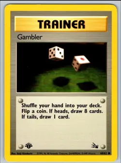 1999 Fossil 1st Edition Gambler1 Common #60 - Image 1