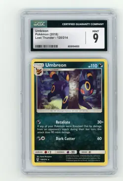 Umbreon CGC 9 MINT Lost Thunder Non-Holo Pokemon (2018) #120/214 - Image 1