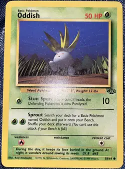 Pokemon Oddish Base Set Card 58/64 - Image 1