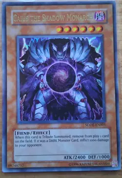 Caius the Shadow Monarch SDDE-EN001 Super Rare Yu-Gi-Oh! TCG Card - Image 1