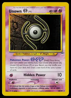 Pokemon Card - Unown [H] Neo Destiny 28/105 Rare Non Holo - Image 1