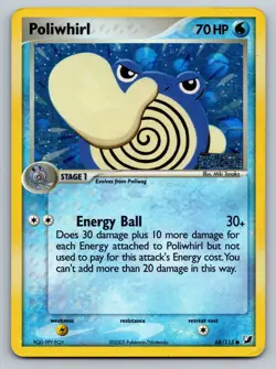 Poliwhirl 68/115 Unseen Forces Reverse Holo Stamped Pokemon Card Damaged Crease - Image 1