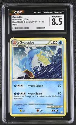 CGC 8.5 Gyarados 4/123 Holo HeartGold & SoulSilver Pokemon Card - Image 1