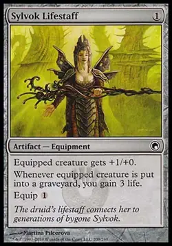 4x Sylvok Lifestaff Scars of Mirrodin MtG Magic Artifact Common 4 x4 Card Cards - Image 1