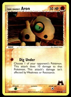 Pokemon TCG Team Magma vs Team Aqua #59/95 Team Magma's Aron Reverse DMG - Image 1