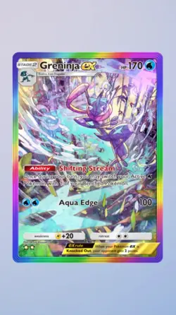 Pokemon TCG Pocket Greninja EX Rainbow Mega Rising Trade 2 Star ?? (English) - Image 2