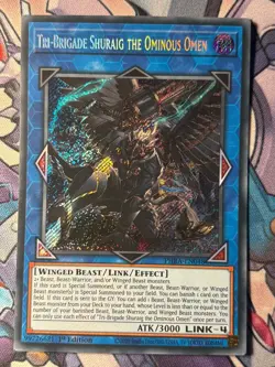 YU-GI-OH! Tri-Brigade Shuraig the Ominous Omen PHRA-EN048 1st edt Secret Rare - Image 1