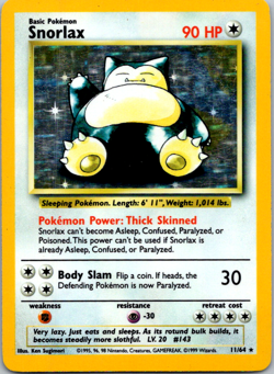 Snorlax 11/64 Holo No Symbol Error Jungle Pokemon Card NM - Image 1