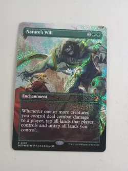 Magic The Gathering Nature's Will Borderless Confetti Foil NM MTG - Image 1