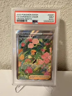 PSA 9(OC) Pokemon Full Art Gardenia’s Vigor Crown Zenith #GG61 OFF-CENTER - Image 1