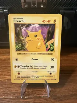 Red Cheeks Shadowless Pikachu 58/102 - Pokemon 1999 Base Set LP - Image 1