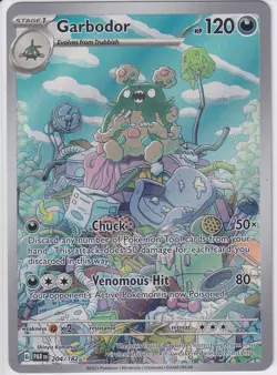 Pokemon TCG Garbodor 204/182 Paradox Rift Illustration Rare Holo 2023 NM/MINT - Image 1