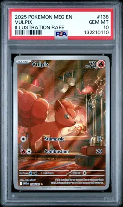 Pokemon TCG Vulpix Mega Evolution MEG 138/132 PSA 10 - Image 1