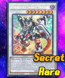 Borreload Savage Dragon (SEC) RA01-EN033 Secret Rare 1st Edition. LP - Image 1