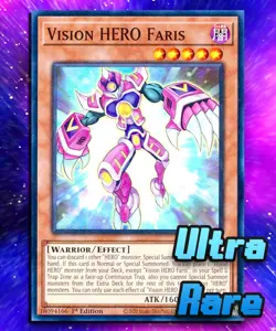 Vision HERO Faris (UR) RA01-EN004 25th Ultra Rare 1st Edition LP - Image 1