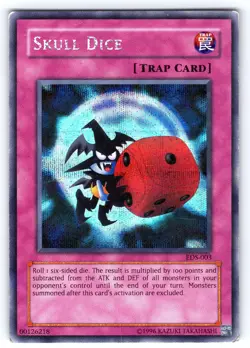 Skull Dice Yu-Gi-Oh Promo Card EDS-003 Prismatic Secret Rare Moderate Played MP - Image 1