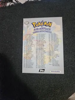 Checklist for Topps Pokemon TV Animated Edition Trading Card Black Logo - Image 2