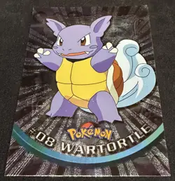 Wartortle #08 - Holo Foil - Black Logo - 1999 Topps Pokemon Card - Image 1
