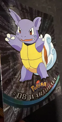 Wartortle #08 - Holo Foil - Black Logo - 1999 Topps Pokemon Card - Image 3