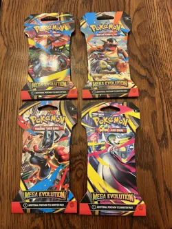 Pokemon TCG Mega Evolution Sleeved Booster Pack Factory Sealed lot of 12 - Image 1