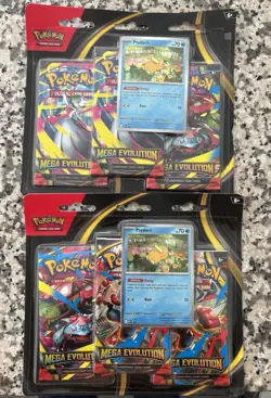 Pokemon TCG Mega Evolution 3 Pack Blister w/ Psyduck Promo SEALED! Brand New! - Image 1