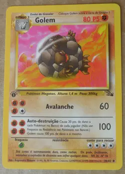 Portuguese Golem 36/62 Uncommon Non-Holo 1st Edition Fossil Set Pokemon NM - Image 1