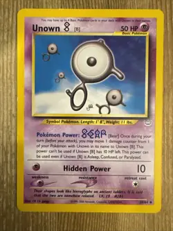 Unown B 39/64 Uncommon Pokemon Neo Revelation Unlimited WOTC MP 2001 - Image 1