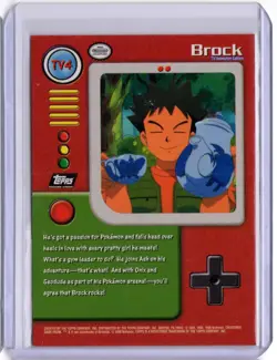 Pokemon Topps TV Brock TV4 Holo Foil Sandpaper Black Logo - Image 2
