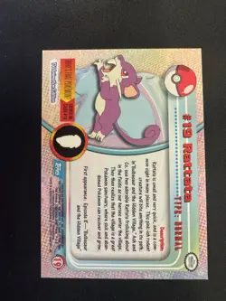 Rattata #19 Holo Topps Pokemon Blue Label 1999 TV Series 1 Vintage NM - Image 2