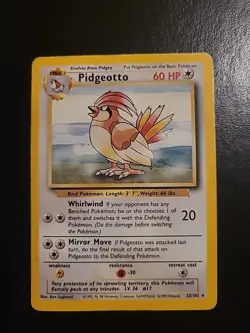 Pidgeotto - 22/102 - Pokemon Base Set Unlimited Rare Card WOTC Vintage MP - Image 1