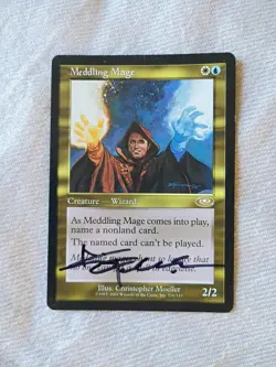 Meddling Mage MP Planeshift Artist Signed Rare Multi Color Creature MTG - Image 1