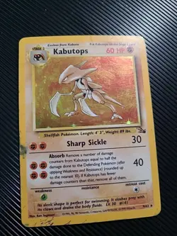 Kabutops - 9/62 Holo Rare Fossil 1999 Pokemon Vintage Wotc Unlimited MP/DMG - Image 1