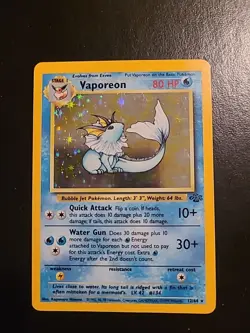 Vaporeon 12/64 - Pokemon TCG Jungle Unlimited Holo Vintage WOTC LP/MP - Image 1