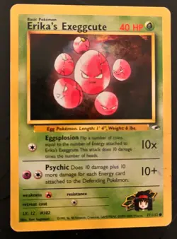 Pokemon TCG - Erika's Exeggcute 77/132 Gym Heroes Common Vintage - LP - Image 1
