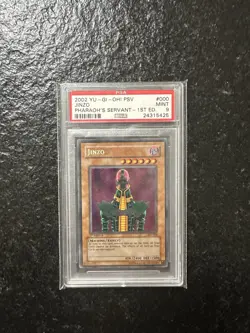 Yu‑Gi‑Oh! Jinzo PSV‑000 Pharaoh's Servant Secret Rare 1st Edition PSA 9 - Image 1