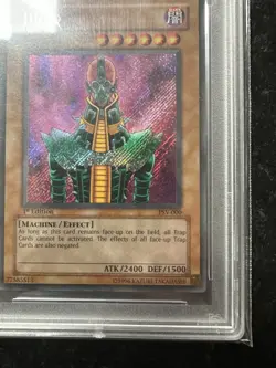 Yu‑Gi‑Oh! Jinzo PSV‑000 Pharaoh's Servant Secret Rare 1st Edition PSA 9 - Image 3