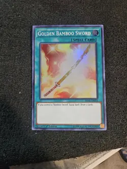 Golden Bamboo Sword - SHVA-EN054 - Super Rare - 1st Edition NM Yugioh Shadows in - Image 1
