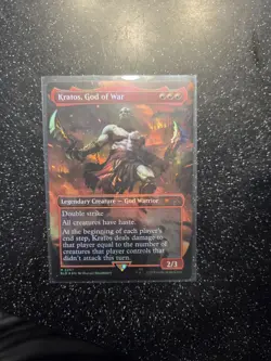 Kratos, God of War (Rainbow Foil) Secret Lair Drop Foil MTG PlayStation - Image 1