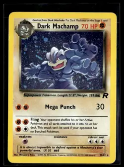 Pokemon Dark Machamp 10/82 Team Rocket Holo Rare Unlimited LP - Image 1