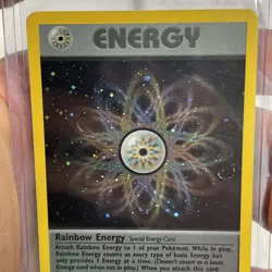 Rainbow Energy 17/82 Team Rocket Holo Special Energy Pokemon TCG LP WOTC - SWIRL - Image 3