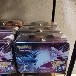 Pokemon Collectors Chest Winter Lunch Box Tin Dialga & Palkia - Image 1