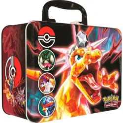 Charizard Tin Packed with Pokemon TREASURES! 3 FOIL CARDS, 6 BOOSTER PACKS +MORE - Image 1