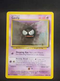 Gastly 50/102 Pokemon TCG Base Set Vintage WOTC Card Moderately Played MP - Image 1