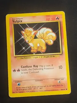 Vulpix 68/102 Pokemon TCG Base Set Vintage WOTC Card Lightly Played LP - Image 1