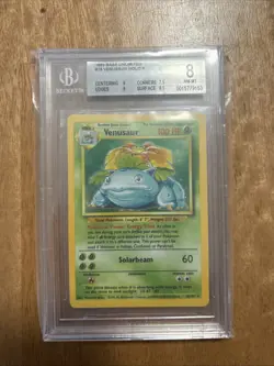 Pokemon TCG Venusaur Base Set Holo Unlimited Rare BGS 8 (with subs) 15/102 - Image 1