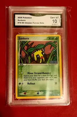 2005 Pokemon EX Unseen Forces Sunkern Holo Foil Rare 76/115 GMA 1O GEM MINT!!! - Image 1