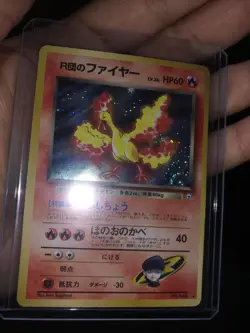 Pokemon TCG Card Japanese Holo Rare Gym Heroes Rocket's Moltres Played - Image 4